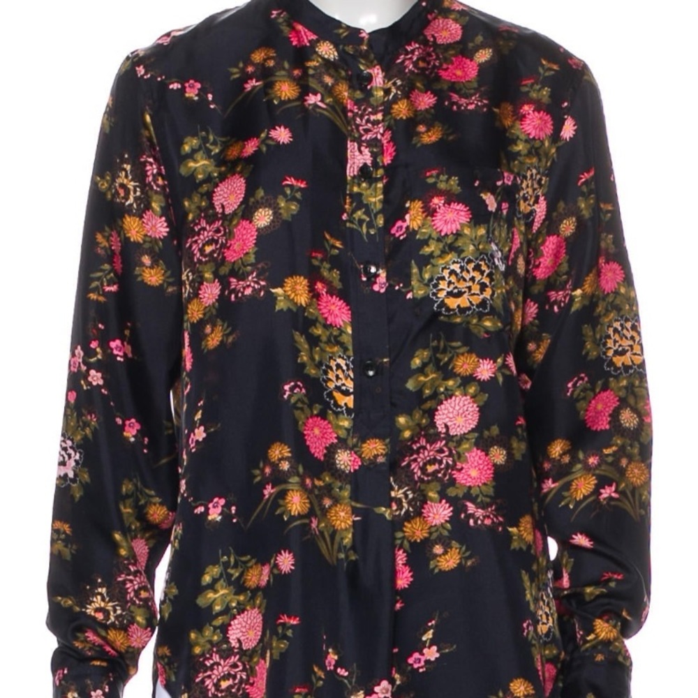 Isabel Marant Rusak Floral Print Silk Top